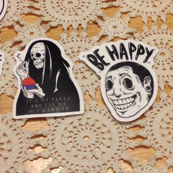 Black and white stickers, cell phone, hydroflask, high times theme - Picture 7 of 8